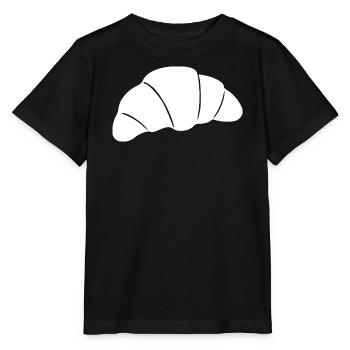 Weißes Croissant T-shirt Geschenkidee für Bäcker  - Stanley/Stella Kinder T-Shirt MINI CREATOR  - Schwarz - Vorne - Mikhail (115cm)