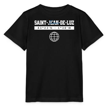 Saint-Jean-de-Luz Frankreich Koordinaten Souvenir - Stanley/Stella Kinder T-Shirt MINI CREATOR  - Schwarz - Vorne - Mikhail (115cm)