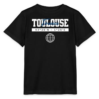 Toulouse Frankreich Koordinaten Reise Souvenir - Stanley/Stella Kinder T-Shirt MINI CREATOR  - Schwarz - Vorne - Mikhail (115cm)
