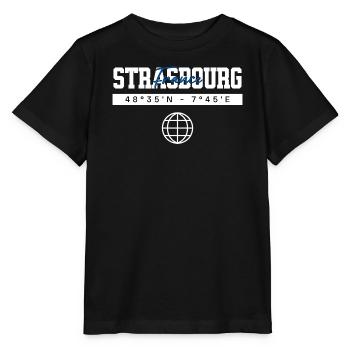 Straßburg Frankreich Koordinaten Reise Souvenir - Stanley/Stella Kinder T-Shirt MINI CREATOR  - Schwarz - Vorne - Mikhail (115cm)