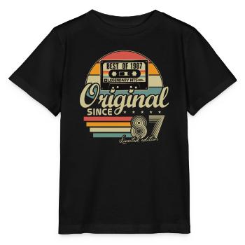 Original 1987 Jahrgang Vintage Geburtstag Retro - Stanley/Stella Kinder T-Shirt MINI CREATOR  - Schwarz - Vorne - Mikhail (115cm)
