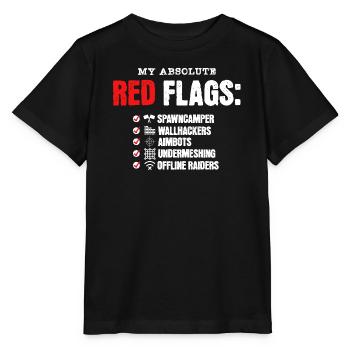 Gamer Red Flags Grafik – Lustiges Gaming Design - Stanley/Stella Kinder T-Shirt MINI CREATOR  - Schwarz - Vorne - Mikhail (115cm)
