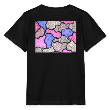 Rosa und lila Mosaik - Stanley/Stella Kinder T-Shirt MINI CREATOR  - Schwarz - Vorne - Mikhail (115cm)