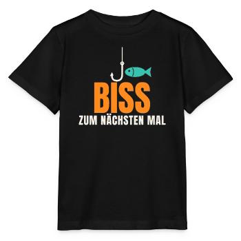 Biss zum nächsten Mal – Angler Spruch - Stanley/Stella Kinder T-Shirt MINI CREATOR  - Schwarz - Vorne - Mikhail (115cm)