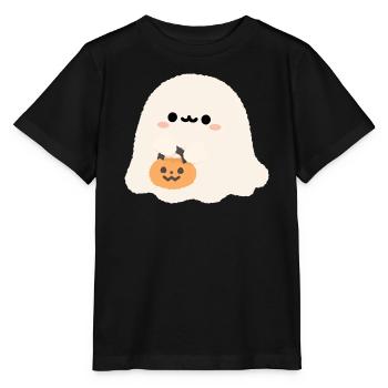 Süßer Geist mit Kürbis-Kumpel - Stanley/Stella Kinder T-Shirt MINI CREATOR  - Schwarz - Vorne - Mikhail (115cm)