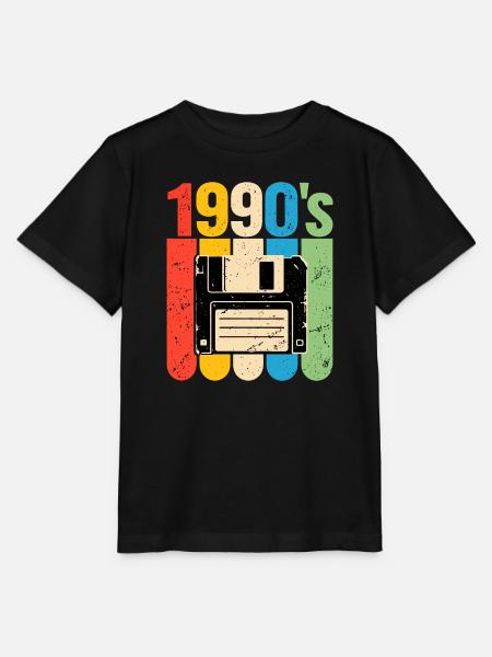1990er Retro Computer Nostalgie mit Diskette - Stanley/Stella Kinder T-Shirt MINI CREATOR - Schwarz