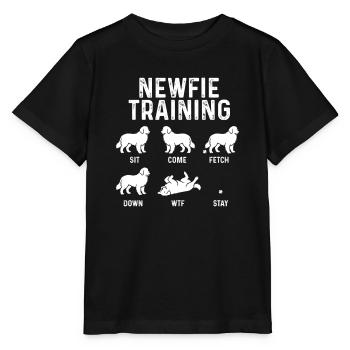 Newfie-Training – Geschenk für Neufundländer Hundeliebhaber - Stanley/Stella Kinder T-Shirt MINI CREATOR  - Schwarz - Vorne - Mikhail (115cm)