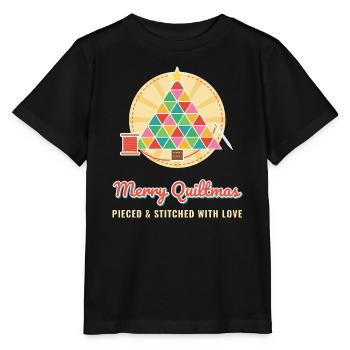 Fröhliche Quiltmas Lustige Weihnachtsquilterin - Stanley/Stella Kinder T-Shirt MINI CREATOR  - Schwarz - Vorne - Mikhail (115cm)