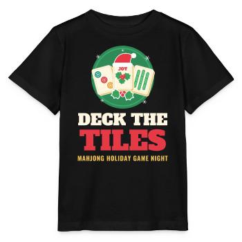 Deck die Steine – lustiges Mahjong-Weihnachtsspiel - Stanley/Stella Kinder T-Shirt MINI CREATOR  - Schwarz - Vorne - Mikhail (115cm)