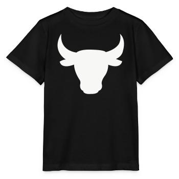 Stierkopf Silhouette - Stanley/Stella Kinder T-Shirt MINI CREATOR  - Schwarz - Vorne - Mikhail (115cm)