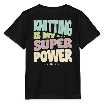 Stricken Strickerin Stricker Knitting superpower - Stanley/Stella Kinder T-Shirt MINI CREATOR  - Schwarz - Vorne - Mikhail (115cm)