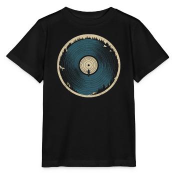 Naturvinyl – Kanu und Wald - Stanley/Stella Kinder T-Shirt MINI CREATOR  - Schwarz - Vorne - Mikhail (115cm)