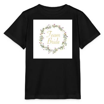 Team Bride mit Blumenkranz - Stanley/Stella Kinder T-Shirt MINI CREATOR  - Schwarz - Vorne - Mikhail (115cm)