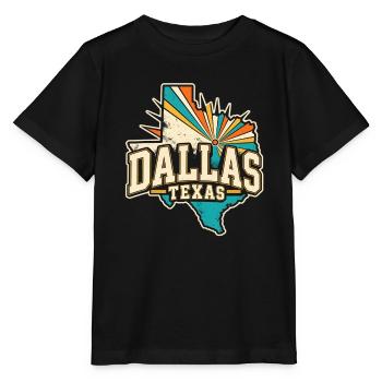 Texas Dallas Retro  - Stanley/Stella Kinder T-Shirt MINI CREATOR  - Schwarz - Vorne - Mikhail (115cm)