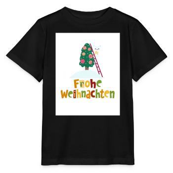 Froho wihnachten - Stanley/Stella Kinder T-Shirt MINI CREATOR  - Schwarz - Vorne - Mikhail (115cm)