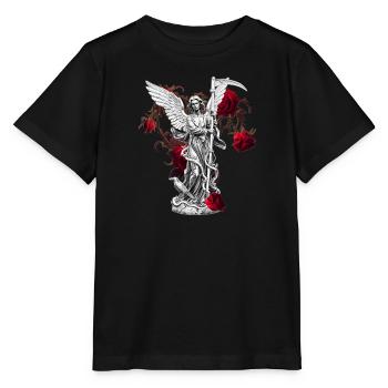 Rosenengel mit Sense - Stanley/Stella Kinder T-Shirt MINI CREATOR  - Schwarz - Vorne - Mikhail (115cm)