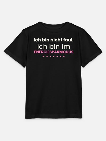 Nicht faul Energiesparmodus Lustiges Shirt Spruch - Stanley/Stella Kinder T-Shirt MINI CREATOR  - Schwarz