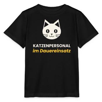 Katzenpersonal Shirt Lustig Katzenliebhaber Gesche - Stanley/Stella Kinder T-Shirt MINI CREATOR  - Schwarz - Vorne - Mikhail (115cm)