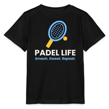 Padel Life Shirt Smash Sweat Repeat Padel Player - Stanley/Stella Kinder T-Shirt MINI CREATOR  - Schwarz - Vorne - Mikhail (115cm)