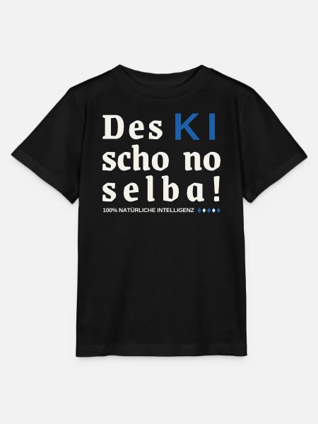 Des KI scho no selba! 100% natürliche Intelligenz - Stanley/Stella Kinder T-Shirt MINI CREATOR  - Schwarz