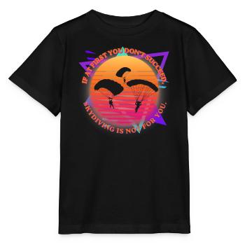 Sonnenuntergangs- und Gleitschirmsprung-Witz - Stanley/Stella Kinder T-Shirt MINI CREATOR  - Schwarz - Vorne - Mikhail (115cm)