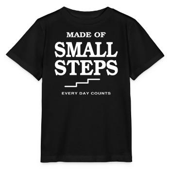 Kleine Schritte zählen täglich - Stanley/Stella Kinder T-Shirt MINI CREATOR  - Schwarz - Vorne - Mikhail (115cm)