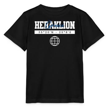 Iraklio Griechenland Koordinaten Reise Souvenir - Stanley/Stella Kinder T-Shirt MINI CREATOR  - Schwarz - Vorne - Mikhail (115cm)