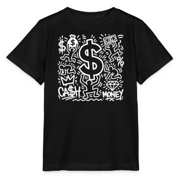Dollarzeichen - Stanley/Stella Kinder T-Shirt MINI CREATOR  - Schwarz - Vorne - Mikhail (115cm)