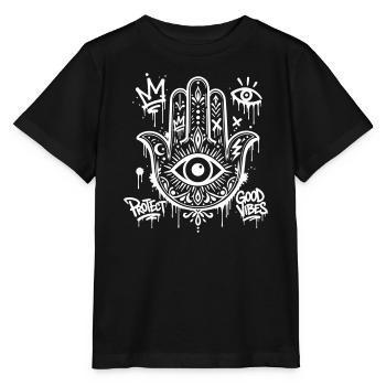 Hamsa - Stanley/Stella Kinder T-Shirt MINI CREATOR  - Schwarz - Vorne - Mikhail (115cm)
