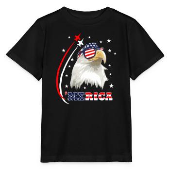 Merica Eagle - Stanley/Stella Kinder T-Shirt MINI CREATOR  - Schwarz - Vorne - Mikhail (115cm)