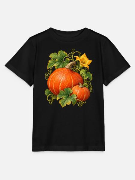 Hokkaido Kürbisernte im Herbstgarten - Stanley/Stella Kinder T-Shirt MINI CREATOR  - Schwarz