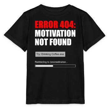 404 Motivation nicht gefunden - Stanley/Stella Kinder T-Shirt MINI CREATOR  - Schwarz - Vorne - Mikhail (115cm)