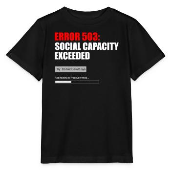 FEHLER 503 — SOZIALE KAPAZITÄT ÜBERSCHRITTEN - Stanley/Stella Kinder T-Shirt MINI CREATOR  - Schwarz - Vorne - Mikhail (115cm)
