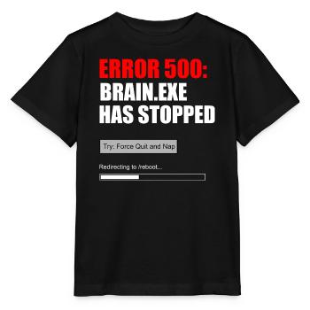 Fehler 500 Brain.exe Crash Tech Grafik-Tee - Stanley/Stella Kinder T-Shirt MINI CREATOR  - Schwarz - Vorne - Mikhail (115cm)