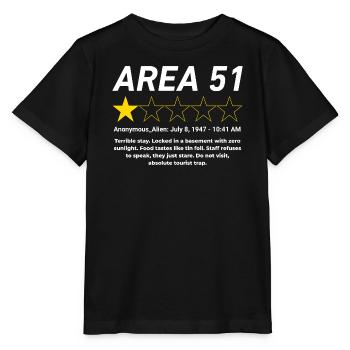 Area 51 Review One Star Alien Design - Stanley/Stella Kinder T-Shirt MINI CREATOR  - Schwarz - Vorne - Mikhail (115cm)