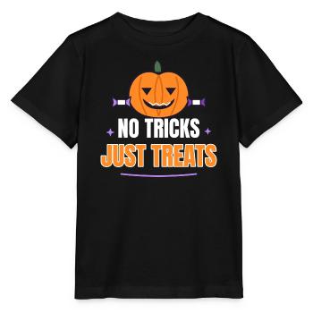 No Tricks Just Treats Cute Pumpkin Funny Halloween - Stanley/Stella Kinder T-Shirt MINI CREATOR  - Schwarz - Vorne - Mikhail (115cm)
