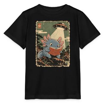 Vintage Japanese Axolotl Buchliebhaber UFO Alien - Stanley/Stella Kinder T-Shirt MINI CREATOR  - Schwarz - Vorne - Mikhail (115cm)