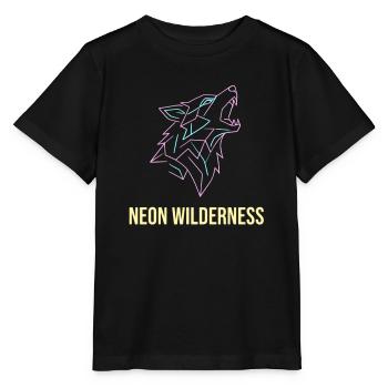 Wolf Neon Wilderness - Stanley/Stella Kinder T-Shirt MINI CREATOR  - Schwarz - Vorne - Mikhail (115cm)