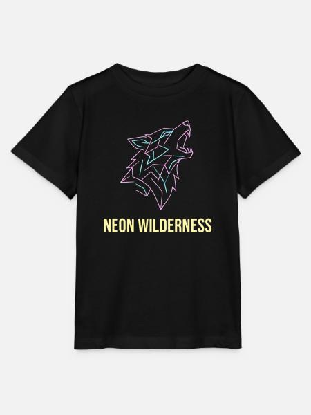 Wolf Neon Wilderness - Stanley/Stella Kinder T-Shirt MINI CREATOR  - Schwarz