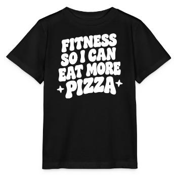 Fitness so i can eat more pizza - Stanley/Stella Kinder T-Shirt MINI CREATOR  - Schwarz - Vorne - Mikhail (115cm)