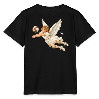 Volleyball Engel Weihnachten Geschenk Vintage - Stanley/Stella Kinder T-Shirt MINI CREATOR  - Schwarz - Vorne - Mikhail (115cm)