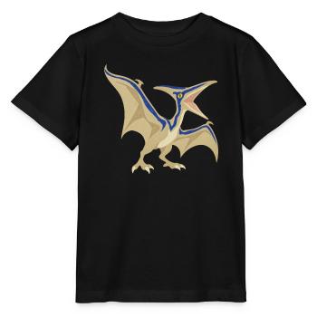 Blau gestreifter Flugsaurier im Vintage-Stil - Stanley/Stella Kinder T-Shirt MINI CREATOR  - Schwarz - Vorne - Mikhail (115cm)