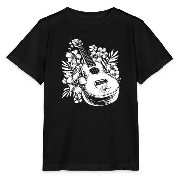 Cartoon Ukulele - Stanley/Stella Kinder T-Shirt MINI CREATOR  - Schwarz - Vorne - Mikhail (115cm)