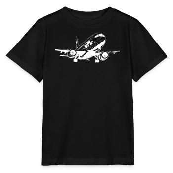 Flugzeug Zeichnung - Stanley/Stella Kinder T-Shirt MINI CREATOR  - Schwarz - Vorne - Mikhail (115cm)