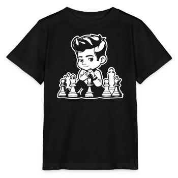 Schachjunge Comic - Stanley/Stella Kinder T-Shirt MINI CREATOR  - Schwarz - Vorne - Mikhail (115cm)