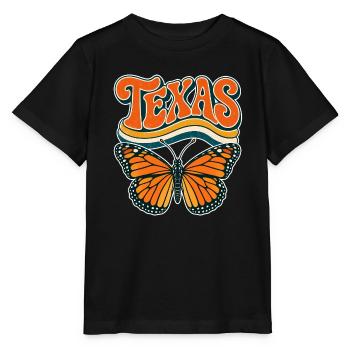 Texas Butterfly Retro Motif - Stanley/Stella Kinder T-Shirt MINI CREATOR  - Schwarz - Vorne - Mikhail (115cm)