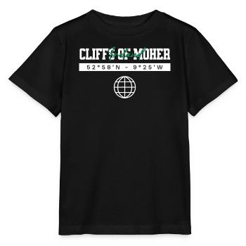 Cliffs of Moher Irland Koordinaten Reise Souvenir - Stanley/Stella Kinder T-Shirt MINI CREATOR  - Schwarz - Vorne - Mikhail (115cm)