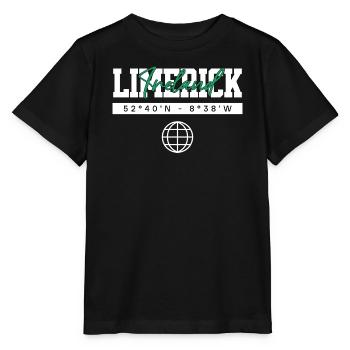 Limerick Irland Koordinaten Reise Souvenir - Stanley/Stella Kinder T-Shirt MINI CREATOR  - Schwarz - Vorne - Mikhail (115cm)