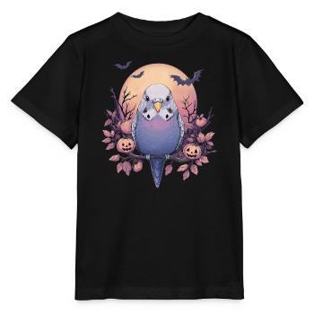 Wellensittich Halloween - Stanley/Stella Kinder T-Shirt MINI CREATOR  - Schwarz - Vorne - Mikhail (115cm)
