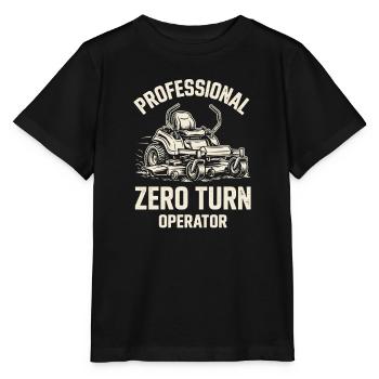 Professioneller Aufsitzmäher Fahrer Gartenbau - Stanley/Stella Kinder T-Shirt MINI CREATOR  - Schwarz - Vorne - Mikhail (115cm)